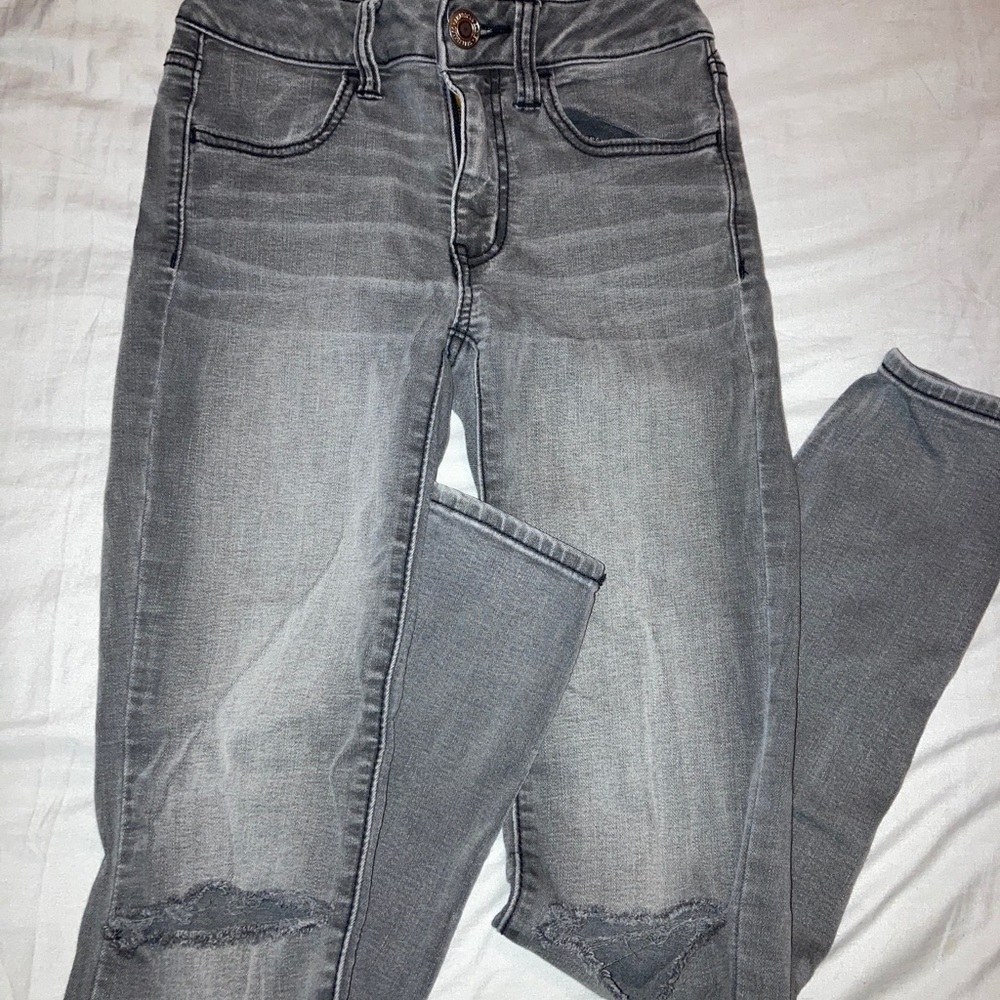American Eagle gray jeans